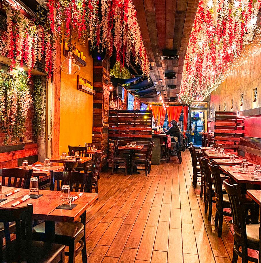 Dining room of Lunera restaurant on Steinway Street, Astoria